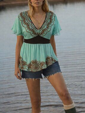 Silk Embroidered Blouse w/ Embroidery (0041)